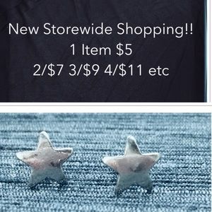 New 9mm Silver star Stud Earrings